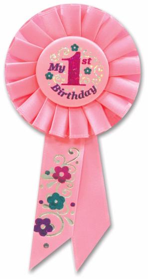 My 1st Birthday Pink Rosette