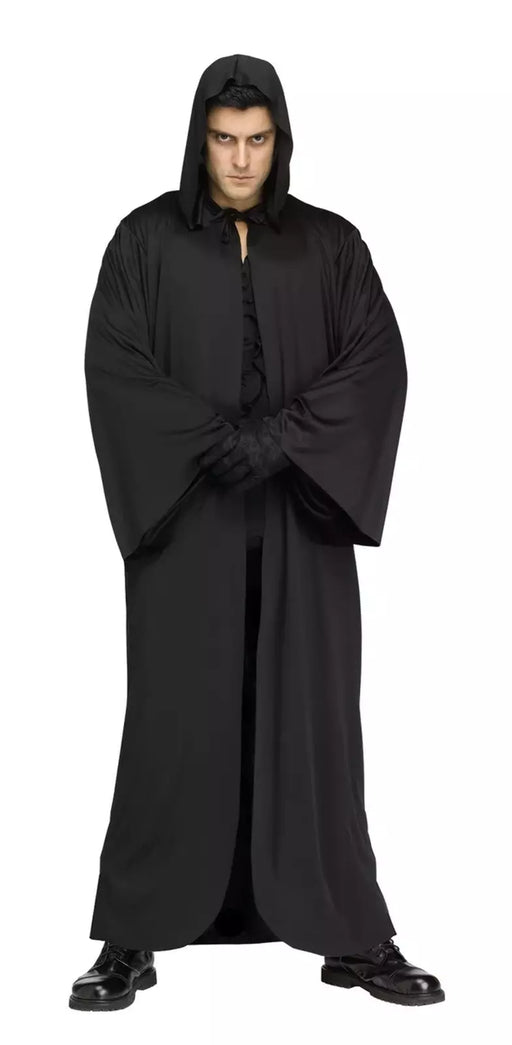 Shadowed Black Hooded Adult Robe (One size 6'/200 lbs) (1/Pk)