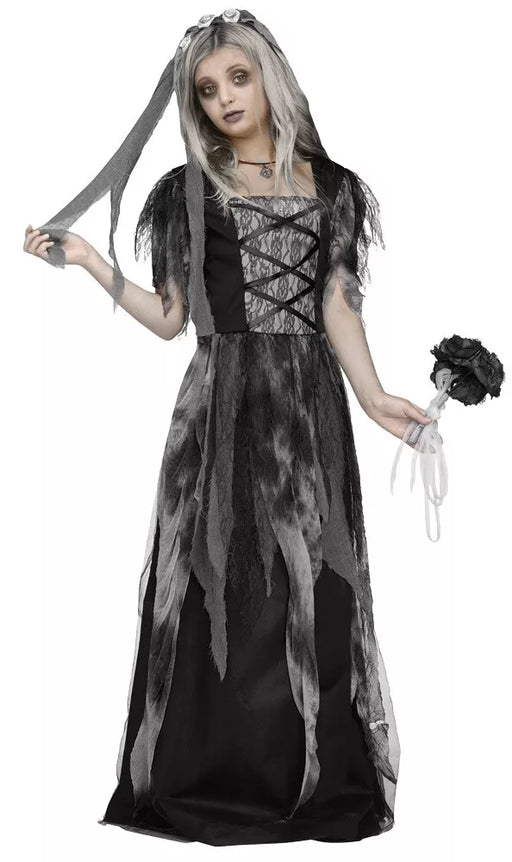 Girl's Cemetery Bride Costume Size  12-14 (1/Pk)