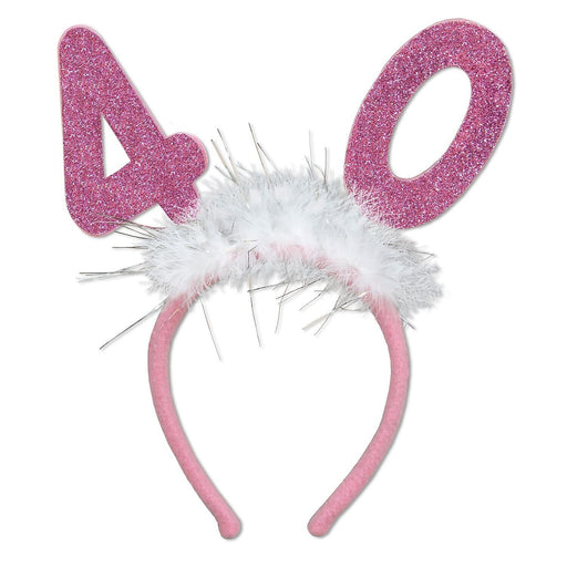 40 Glittered Boppers with Marabou Sparkle and Shine for Your 40th Celebration (1/Pk)