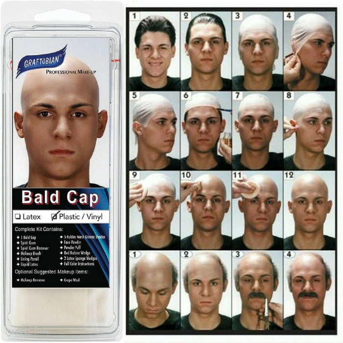 Premium Plastic/Vinyl Long Neck Bald Cap