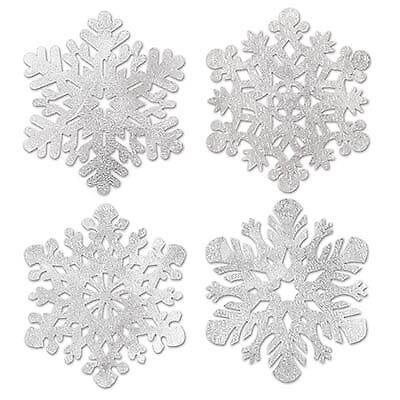 Flocons de neige argentés en aluminium - Ensemble de 4 (14 pouces) —  Shimmer & Confetti