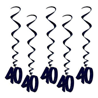 40 Blue Whirls Vibrant Hanging Decorations for a Splash of Color (1/Pk)
