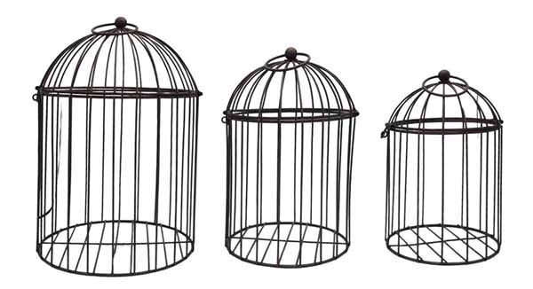 Decorative Metal Birdcages, Set of 3