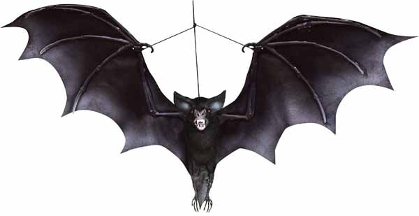 19.7-Inch Hanging Black Bat Halloween Decoration