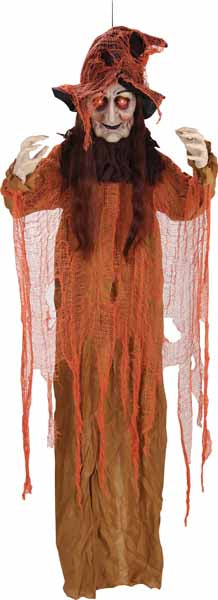 6 ft Hanging Animated Witch Halloween Decoration