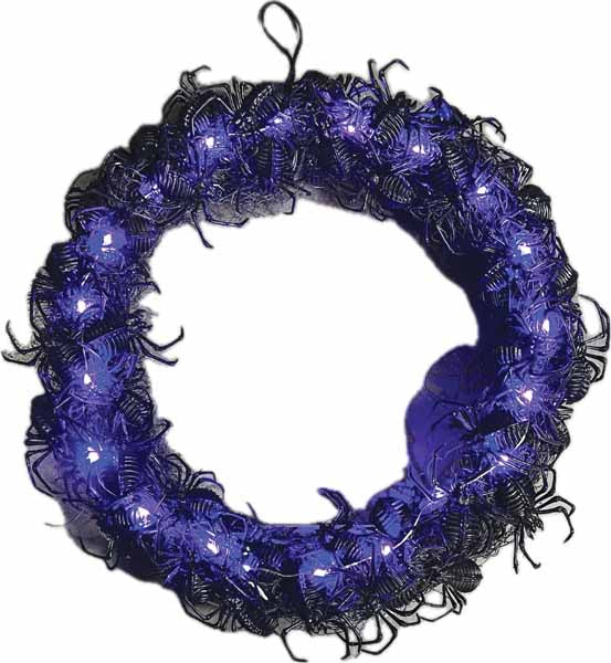 15-Inch Halloween Wreath with Spiders