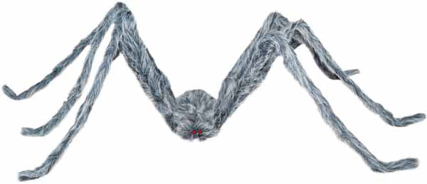 Large Grey Spider Halloween Decoration, 86 x 3.5 Inches