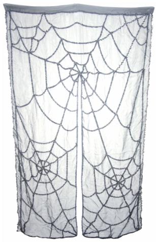 Black Curtain with Black Web Halloween Decoration