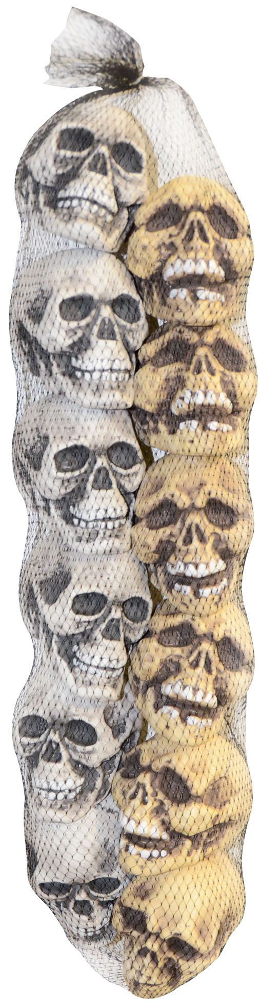 Sac de crânes décorations d'Halloween, 12 pièces