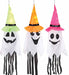 39-Inch Light-Up Ghost with Witch Hat Halloween Decoration