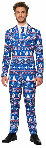 Suitmeister Men's Christmas Blue Nordic Suit, Large