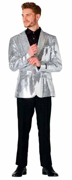 Suitmeister Men's Silver Sequin Blazer, Small
