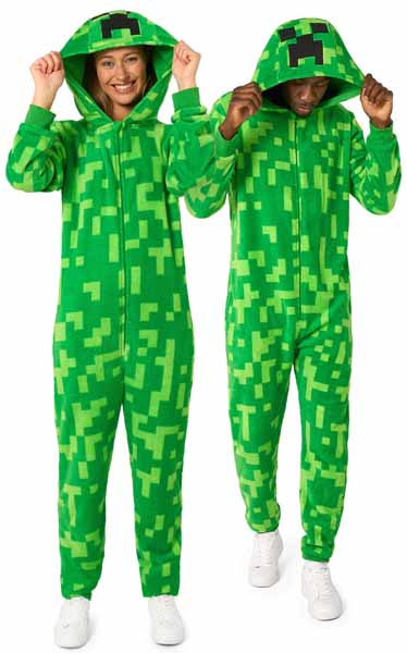 OppoSuits Minecraft Creeper Adult Onesie, 2XL