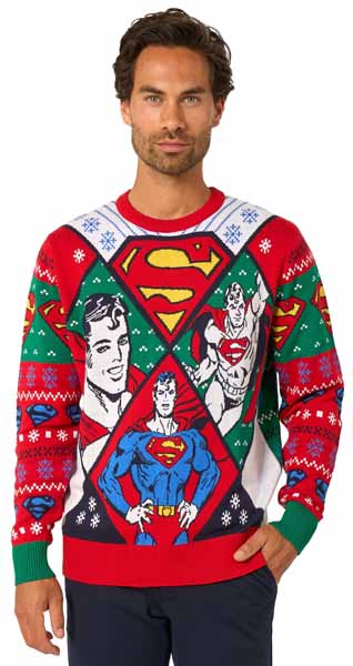 Suitmeister Superman Christmas Sweater, Large