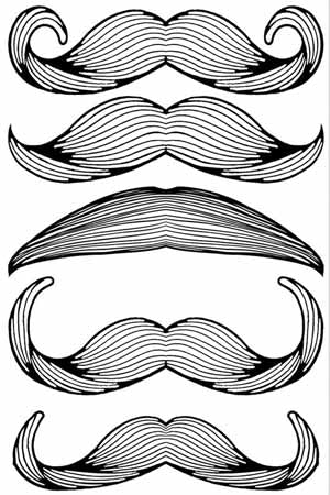 StacheTats Retro Glow Stache Temporary Mustache Tattoo