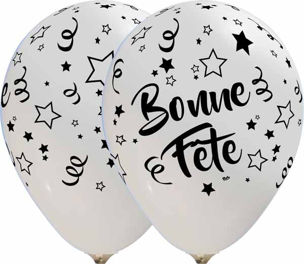 BONNE FETE ALL OVER 12" WHITE LAT 50/BAG