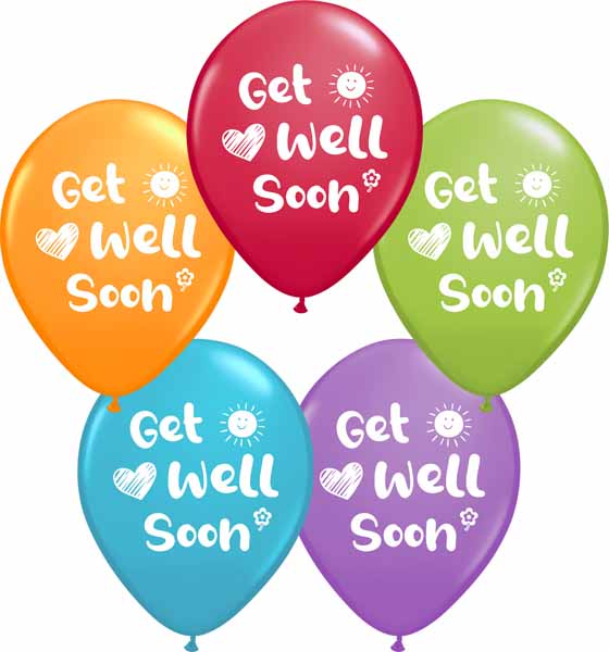GET WELL 2 SIDE 12" 50/BG TRENDY AST