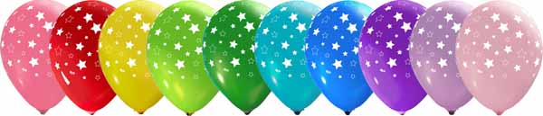 Stars All Over 12-Inch Latex Balloons, 50 Count