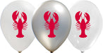 12-Inch Double-Sided Lobster Latex Balloons, 50 Pack