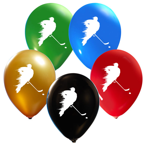Hockey Two-Sided 12-Inch Latex Balloons, 50 Count