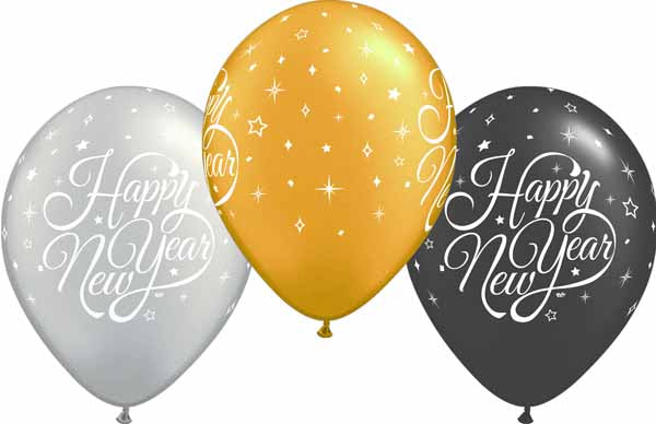 HAPPY NEW YEAR SCRIP 12" CLASSY 50/BAG