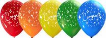 12-Inch Congrats Assorted Latex Balloons, 50 Count