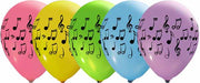 All-Over Music Notes 12-Inch Assorted Latex Balloons, 50 Count