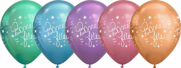 BONNE FETE SCRIPT CHROME 12" LAT 50/BG