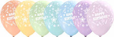 HAPPY BDAY PASTEL ALL-OVER 12" 50/BG