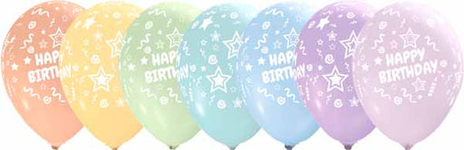 HAPPY BDAY PASTEL ALL-OVER 12" 50/BG