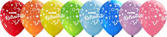 Bonne Retraite 12-Inch Printed Latex Balloons, 50 Count