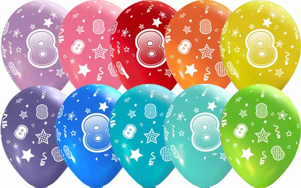 #8 NUMBERS-ALL-OVER 12" TRENDY ASST 50/B
