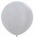 Sempertex Satin Silver 36 Inch Latex Balloons, 2 Pack