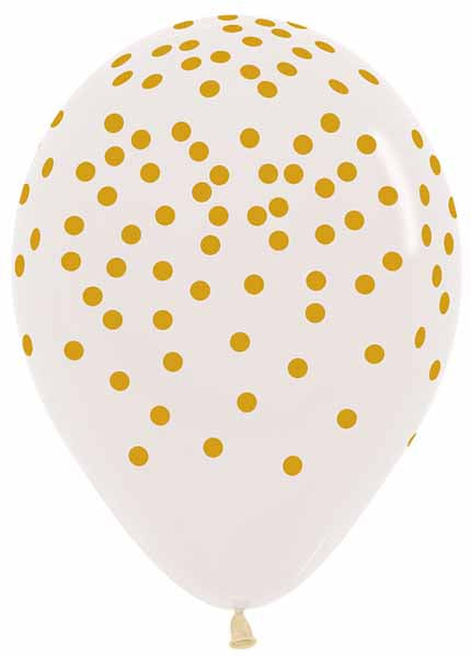 GOLD CONFETTI CLEAR 11" SEMPERTEX 50/BG