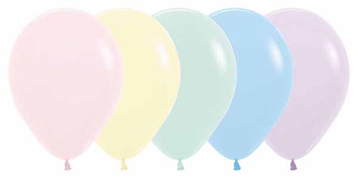Sempertex 11" Pastel Matte Assorted Latex Balloons, 50 Count