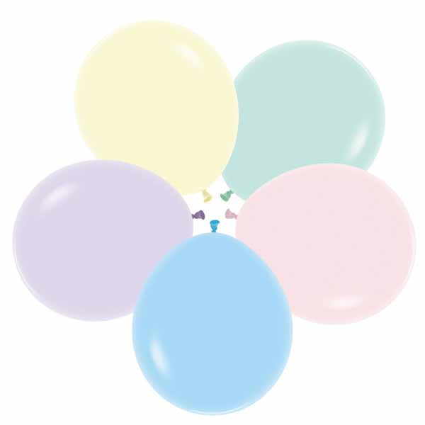 Sempertex 18-Inch Pastel Matte Assorted Latex Balloons, 25 Count
