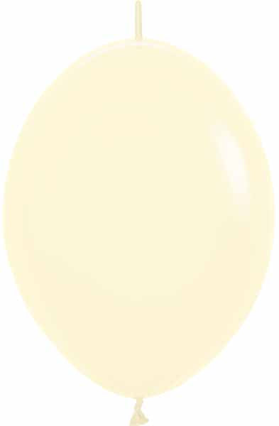 Sempertex Matte Yellow 12" Linking Latex Balloons, 25 Pack