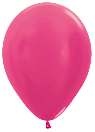Sempertex 5 Inch Metallic Fuchsia Latex Balloons, 50 Pack