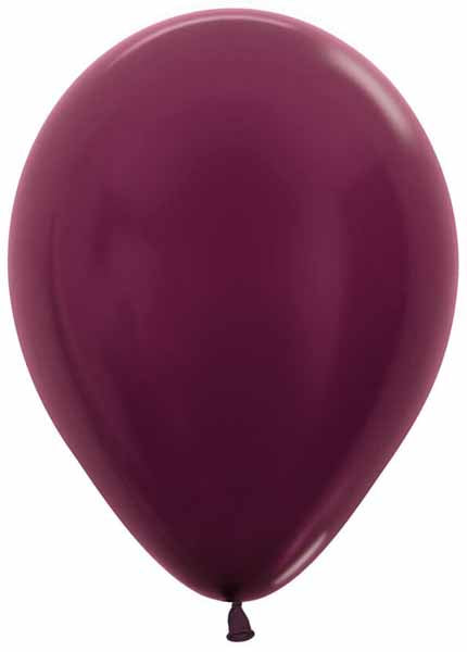 Sempertex 5" Metallic Burgundy Latex Balloons, 50 Count