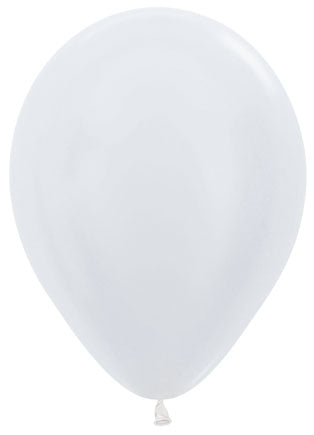 Sempertex 11" Satin White Latex Balloons, 50 Count