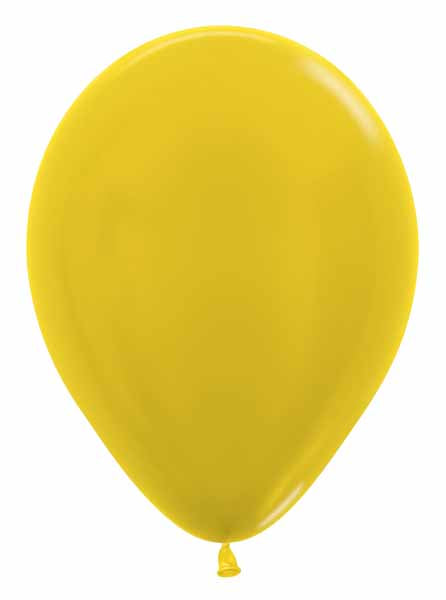 Sempertex 5 Inch Metallic Yellow Latex Balloons, 50 Pack