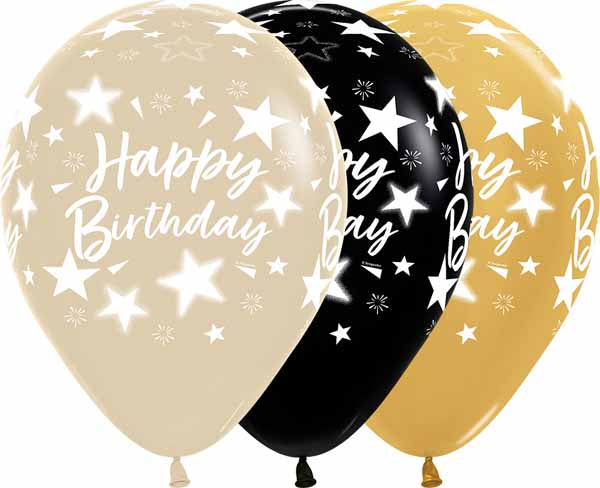 HBD STAR & MTLC ASST 11" SEMPERTEX 50/BG