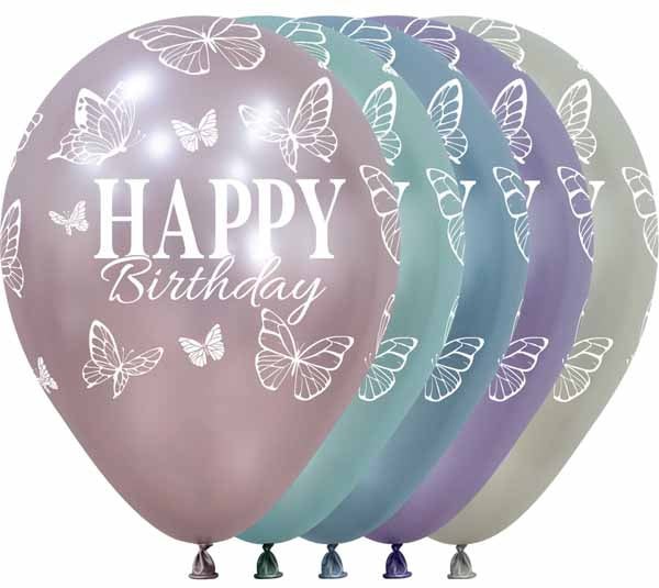 HBD BUTTERFLIES SILK 11" SEMPERTEX 50/BG