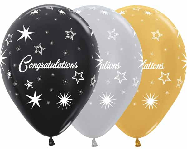 Sempertex Congratulations 11" Latex Balloons, 50 Count