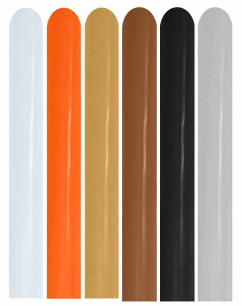 Sempertex 260 Neutral Assortment Latex Twisting Balloons, 50 Count