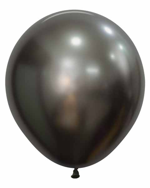 Sempertex 18" Silk Midnight Grey Latex Balloons, 25 Pack