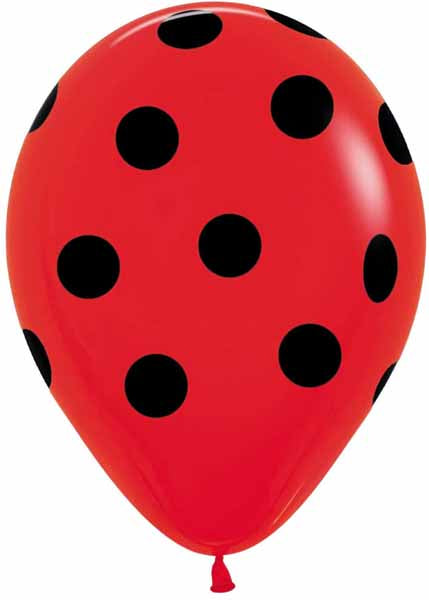 Sempertex Red Polka Dot 11-Inch Latex Balloons, 50 Count