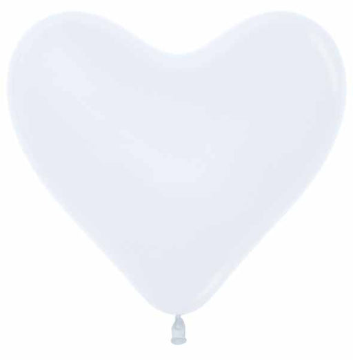 Sempertex White 6-Inch Heart Latex Balloons, 50 Count