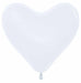 Sempertex White 6-Inch Heart Latex Balloons, 50 Count